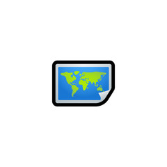 World Map Vector Icon. Earth Isolated Emoji, Emoticon Illustration	