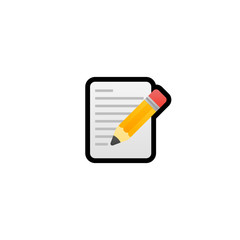 Memo Vector Icon. Pencil Isolated Emoji, Emoticon Letter Illustration	