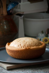 Homemade cake, artisan product Covid-19 prevention, pandemic work, infection prevention