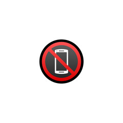 No Mobile Phones Vector Icon. Phone Isolated Emoji, Emoticon Illustration	