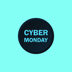 Cyber monday sale banner with circle shape.