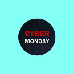 Cyber monday banner. Sale icon.