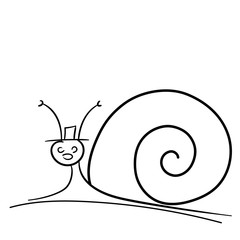 snail vector line funny weird and weird