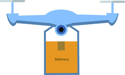safe delivery drone with box vector illustration