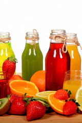 Fototapeta na wymiar healthy juices from fresh fruit