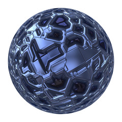 futuristic scifi steel globe sphere ball isolated 