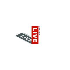 Red symbol live streaming, broadcasting, online stream.