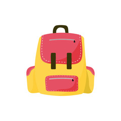 Backpack for hiking, flat design. Tourist backpack or hike bag.