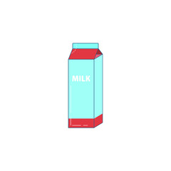 Milk package icon. Flat design.