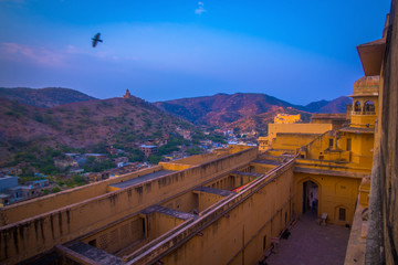 Obraz premium part of the palace Amber Fort,in Jaipur, Rajasthan, India 
