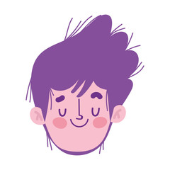 young man face male character cartoom isolated design