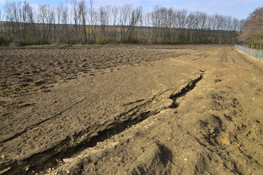 Agriculture Field Erosion In Landscape Soil