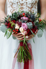 bride holding bouquet