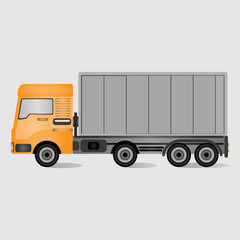 Isolated delivery track. Transport services, logistics and freight of goods. Vector illustration.