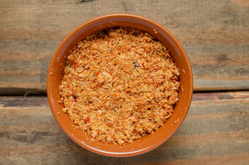 camarão defumado triturado
