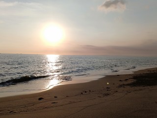 beach with a sunset background