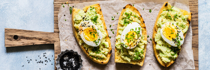 Avocado and Boiled Egg Toasts