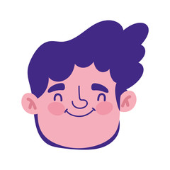 young man face character cartoon male cartoon character isolated icon