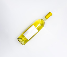 Bottle of white wine on isolated white background.Can be use for your design.High resolution photo.