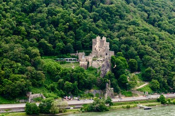 Fototapeta na wymiar Castle Burg Rheinstein by Assmanshausen, Hessen, Germany