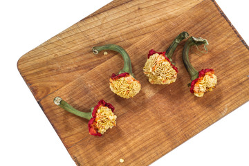Paprika tails with seeds