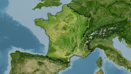 France, satellite B - dark glow