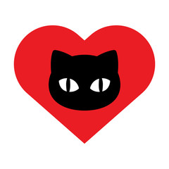 cat vector kitten heart icon valentine calico logo symbol cartoon character sign illustration doodle design