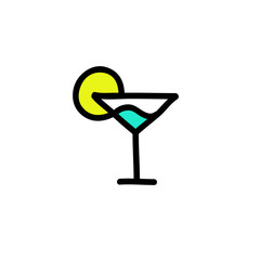 cocktail doodle icon