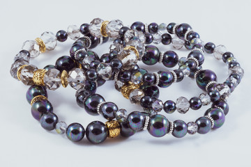 beautiful, colorful handmade bracelets of natural stones and crystals