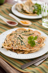 Green Onion or Scallion Pancakes. Korean Pajeon Pancakes