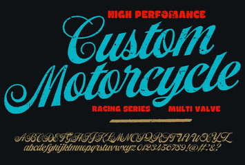 Vintage brush script lettering font, handwritten calligraphic alphabet. Textured unique brush in alphabet style. Vector Illustration.