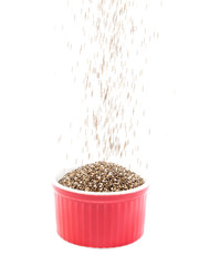 Chia Seeds on white background