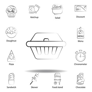 fast food outline icon. Set of food illustration icon. Signs and symbols can be used for web, logo, mobile app, UI, UX on white background on white background