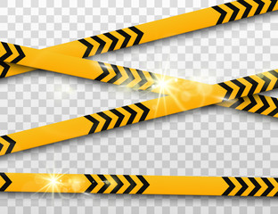 Lines isolated. Warning tapes. Caution. Danger signs. Vector illustration.