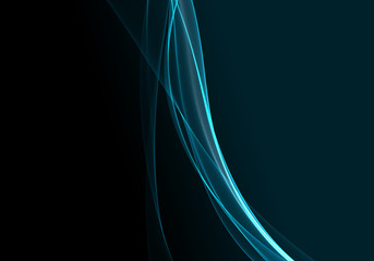 Abstract background waves. Black and cyan blue abstract background for wallpaper oder business card