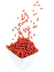 Goji Berry on white background