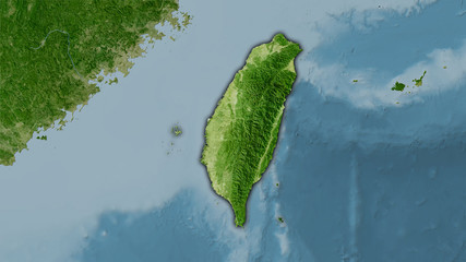 Fototapeta premium Taiwan, satellite B - dark glow