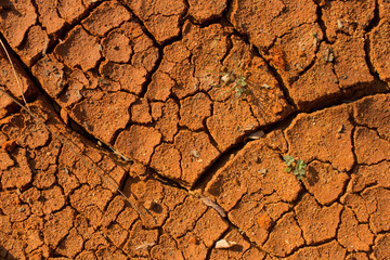 Dry earth drought cracked no water. Cracked Ground because of Drought Frontal Angle.