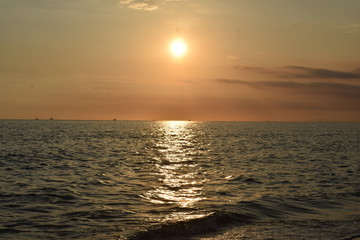 beach with a sunset background