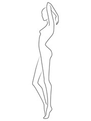 Black contour of elegant woman