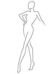 Black outline of elegant woman