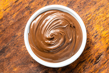 Sweet hazelnut spread. Chocolate cream.