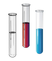 Chemistry Apparatus - Test tube Set stock illustration