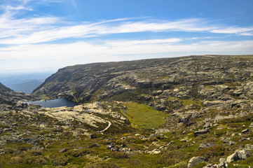 Fototapeta premium view from the top of the mountain. mountain view, lake