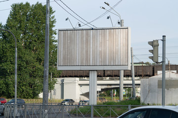 Obraz premium advertising billboard with a metal advertising field made of prisms