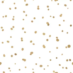 Gordijnen Gouden polka dot achtergrond. Naadloze patroon. Witte achtergrond, vectorillustratie EPS 10 © kovalto1