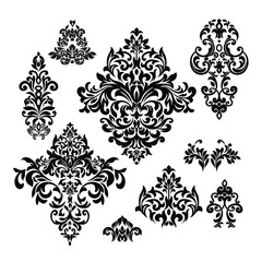 Oriental vector damask patterns for greeting cards and wedding invitations.

