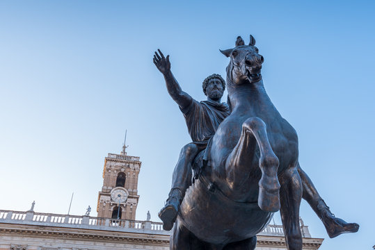 Marco Aurelio statue in Quirinale square in Rome
