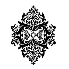 Damask white and black ornament.Traditional pattern.Decorative element eastern tracery.Floral ,victorian,baroque,Indian design. Texture for arabic wallpapers.