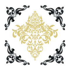 Oriental vector damask patterns for greeting cards and wedding invitations.

